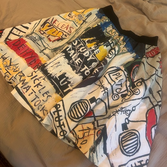 alice + olivia basquiat collab mini skirt graffiti pattern - Picture 4 of 7